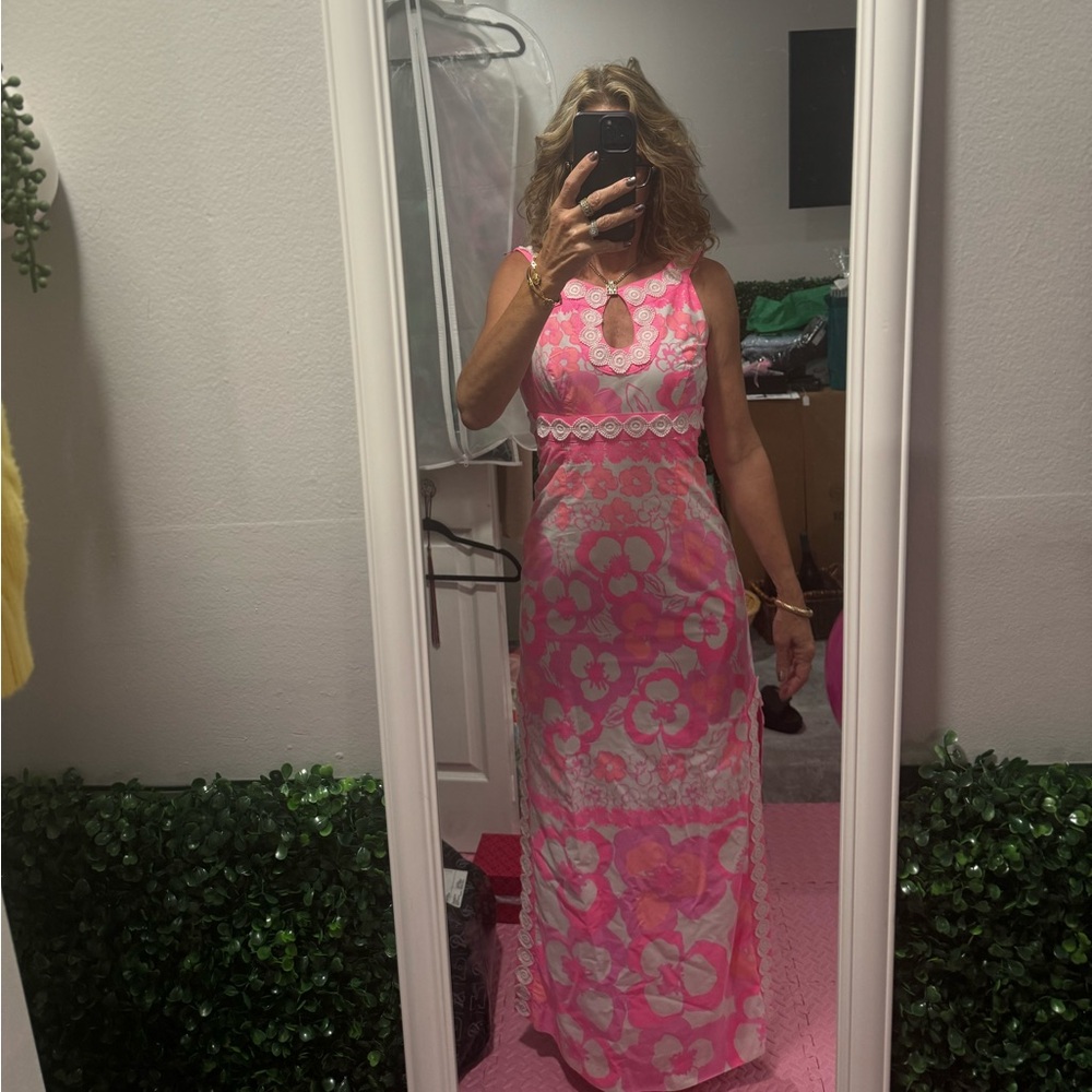 Lilly Pulitzer HTF size 0.  Didi maxi dress Pansy Dance print